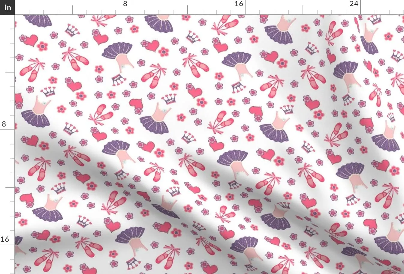 Spoonflower Fabric - Ballet Dance Princess Pink Tutu Ballerina Kids Children Flower Printed on Minky Fabric by The Yard - Sewing Baby Blankets Quilt Backing Plush
