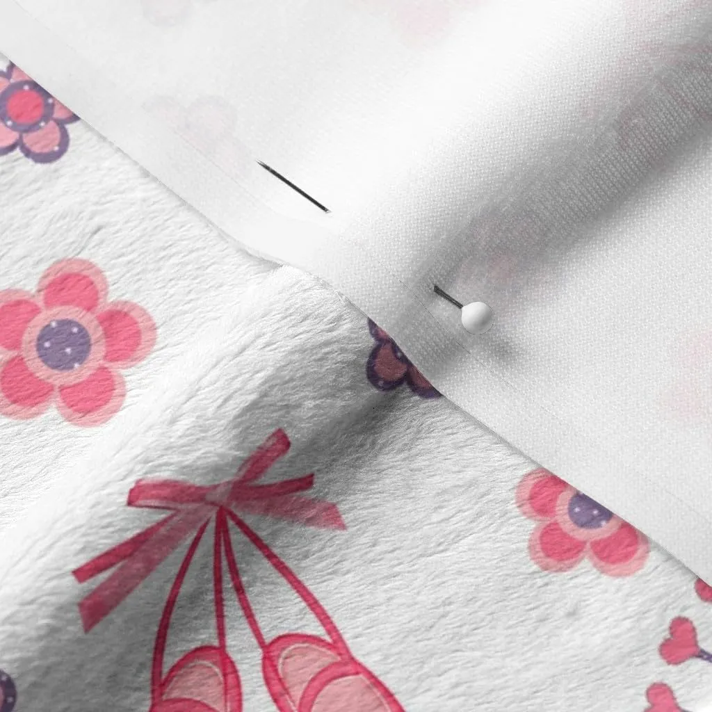 Spoonflower Fabric - Ballet Dance Princess Pink Tutu Ballerina Kids Children Flower Printed on Minky Fabric by The Yard - Sewing Baby Blankets Quilt Backing Plush