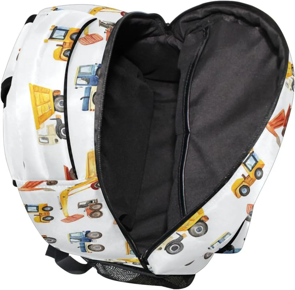 Sport Backpack for Men Women Fashion School Bag with Chest Strap for Travel Trip Construction Vehicles