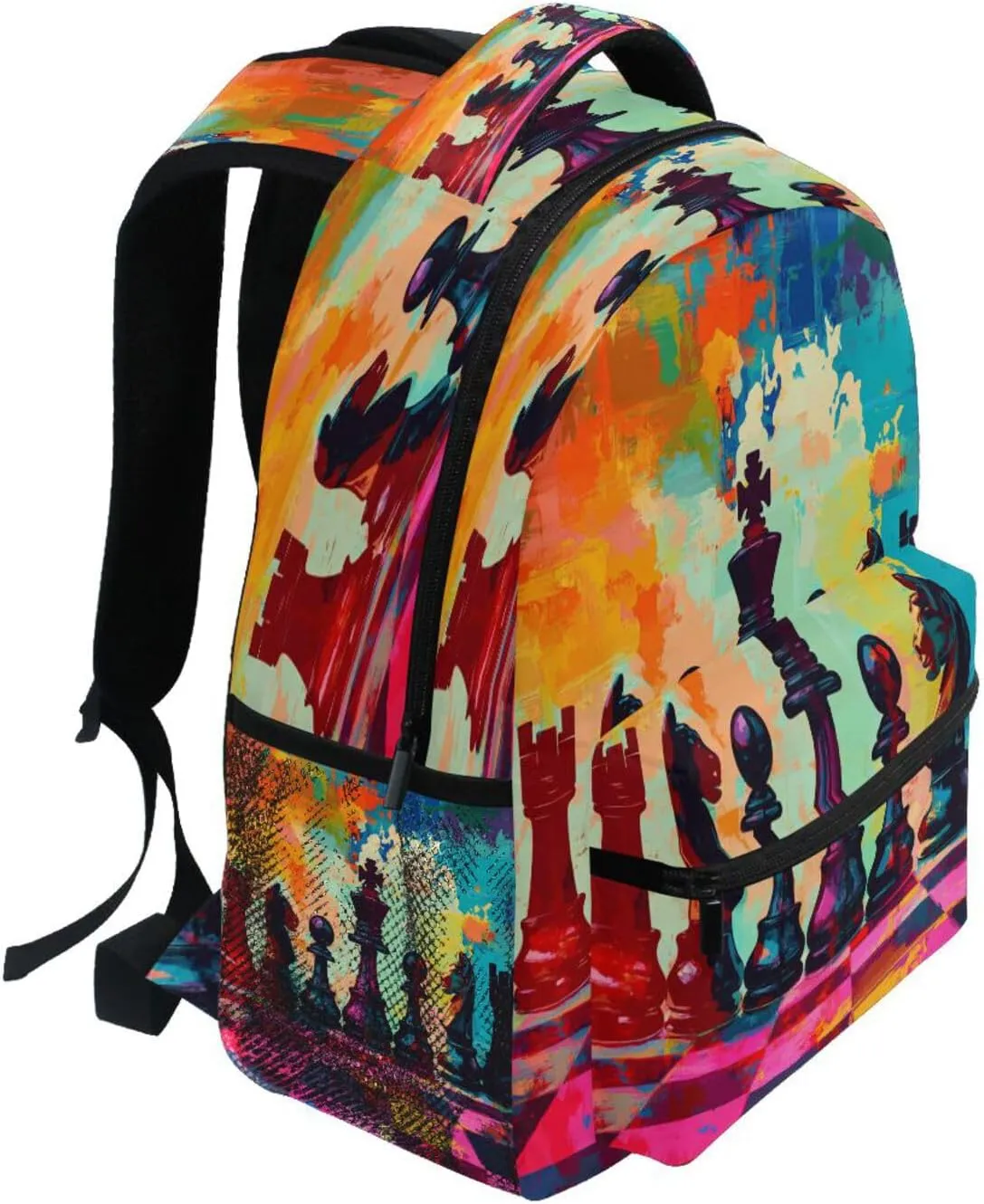 Sport Backpack for Teenager Waterproof School Bag with Chest Strap for Business Work College Travel Trip Chess Set