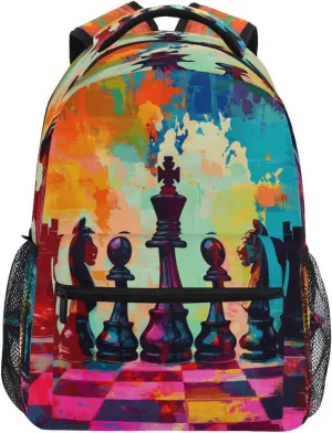 Sport Backpack for Teenager Waterproof School Bag with Chest Strap for Business Work College Travel Trip Chess Set