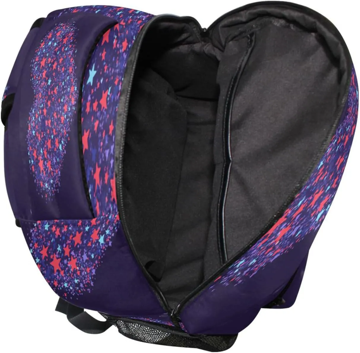 Sport Backpack for Teens Boys Girls Waterproof Outdoor Backpack with Chest Strap Gift Men & Women Purple Heart Day Red and Blue Stars