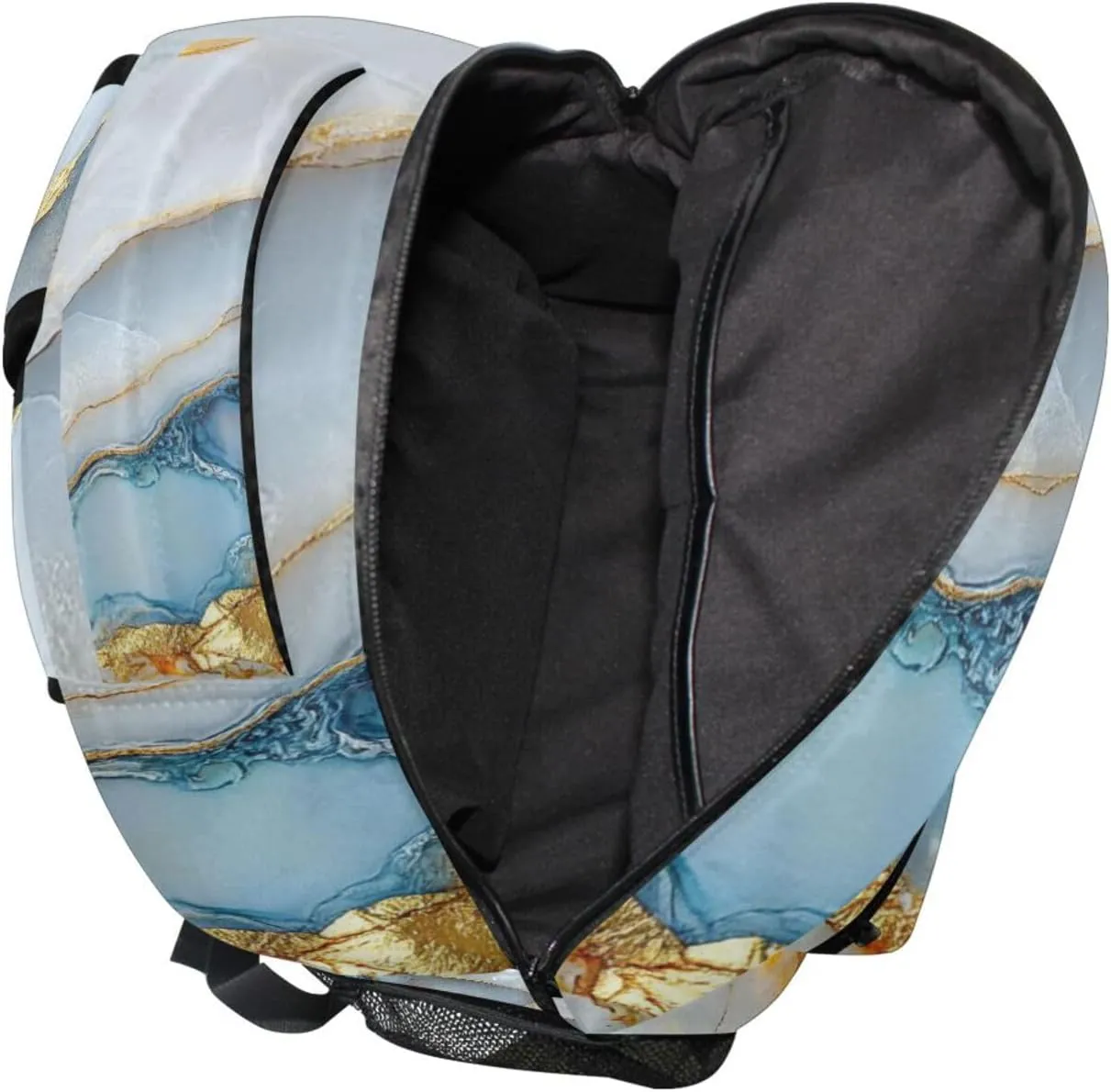 Sport Backpack for Unisex Adult Waterproof Personal Backpack with Chest Strap Gift Men & Women Marble White White