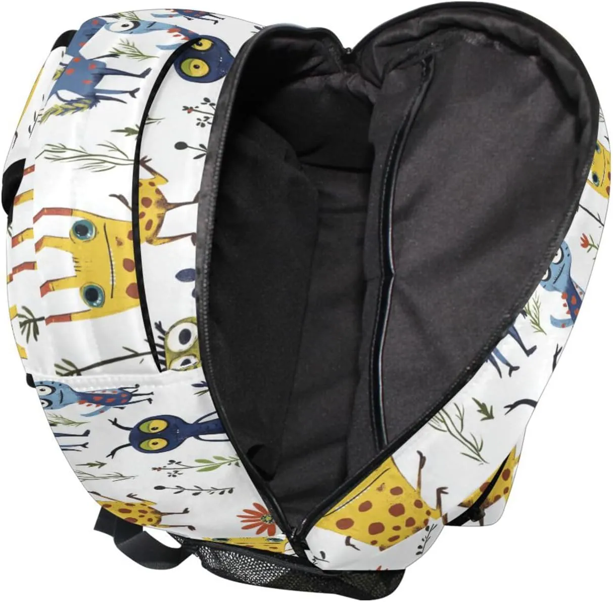 Sport Backpack for Women Men Waterproof Business Work Bag with Chest Strap Gift Men & Women Cartoon Funny Aliens White