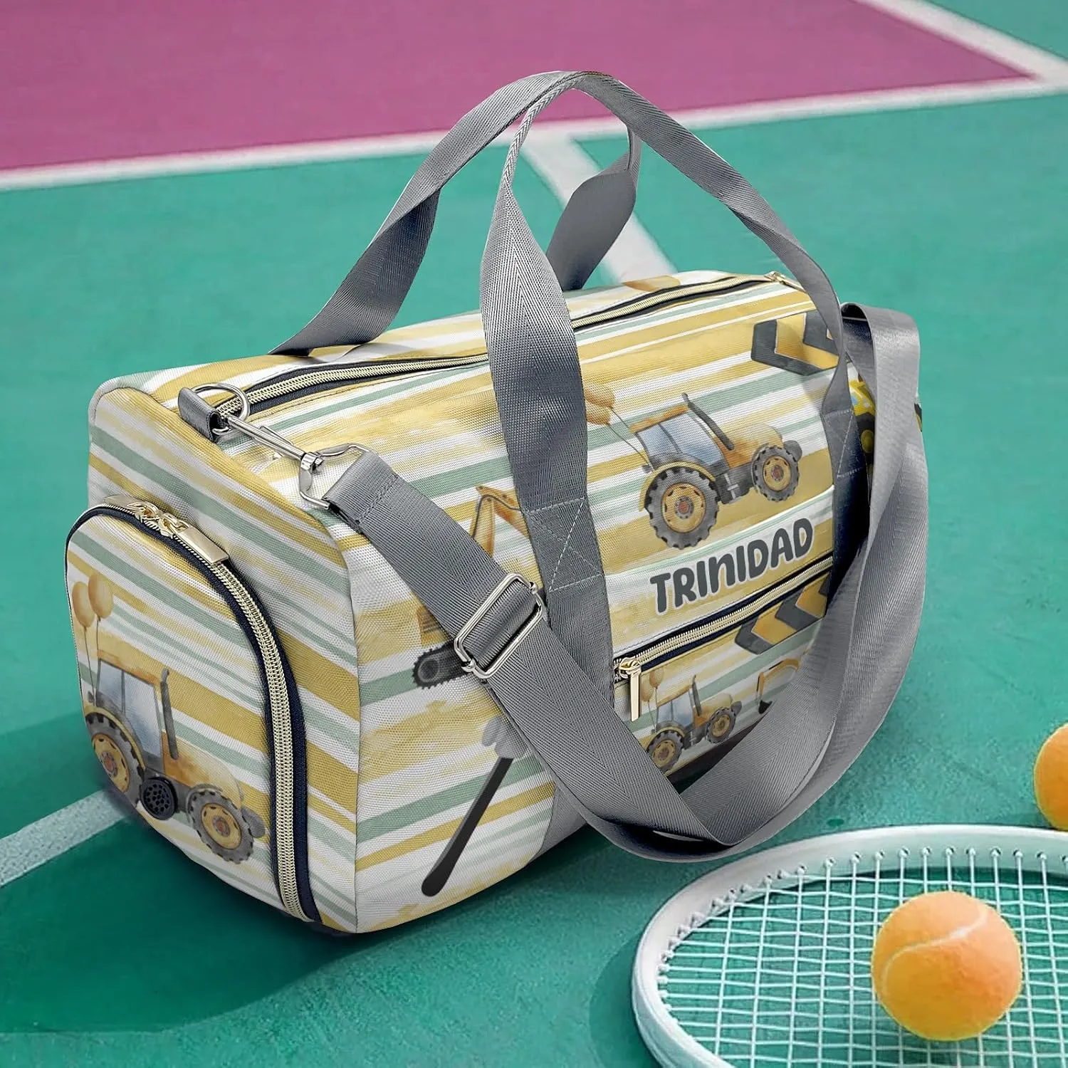 Sport Player Duffle Bag for Travel,Personalized Little Trucks Jump Carry on Bag Travel Bags Overnight Weekend Gym Bag Carry On Luggage Bags