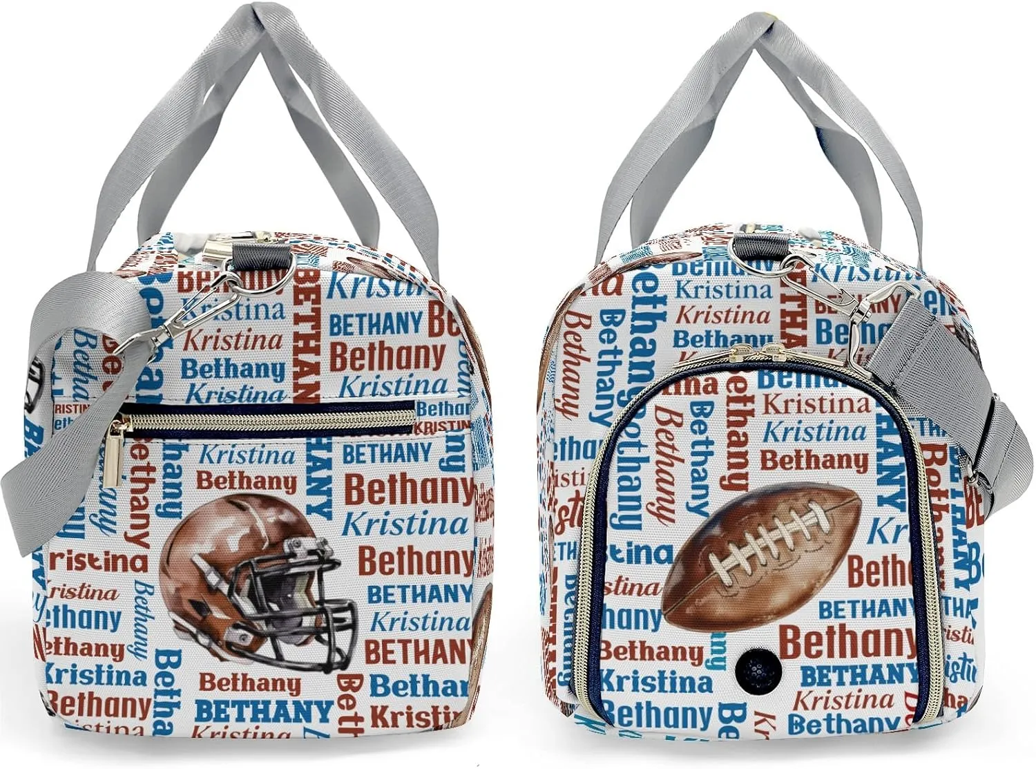 Sport Player Gym Bags Travel Duffle Bag, Word Cloud Text Football Weekender Duffel Bag With Shoe Compartment, Personalized Name Workout Duffle Sports Bag for Travel Yoga