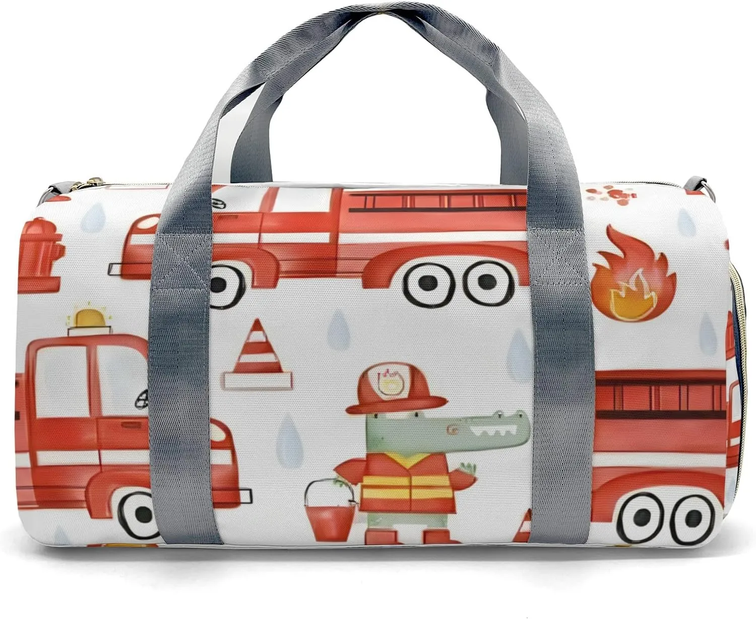 Sport Player Gym Bags Travel Duffle Bag,Red Fire Truck Car Animals Weekender Duffel Bag,Personalized Workout Duffle Sports Bag for Travel