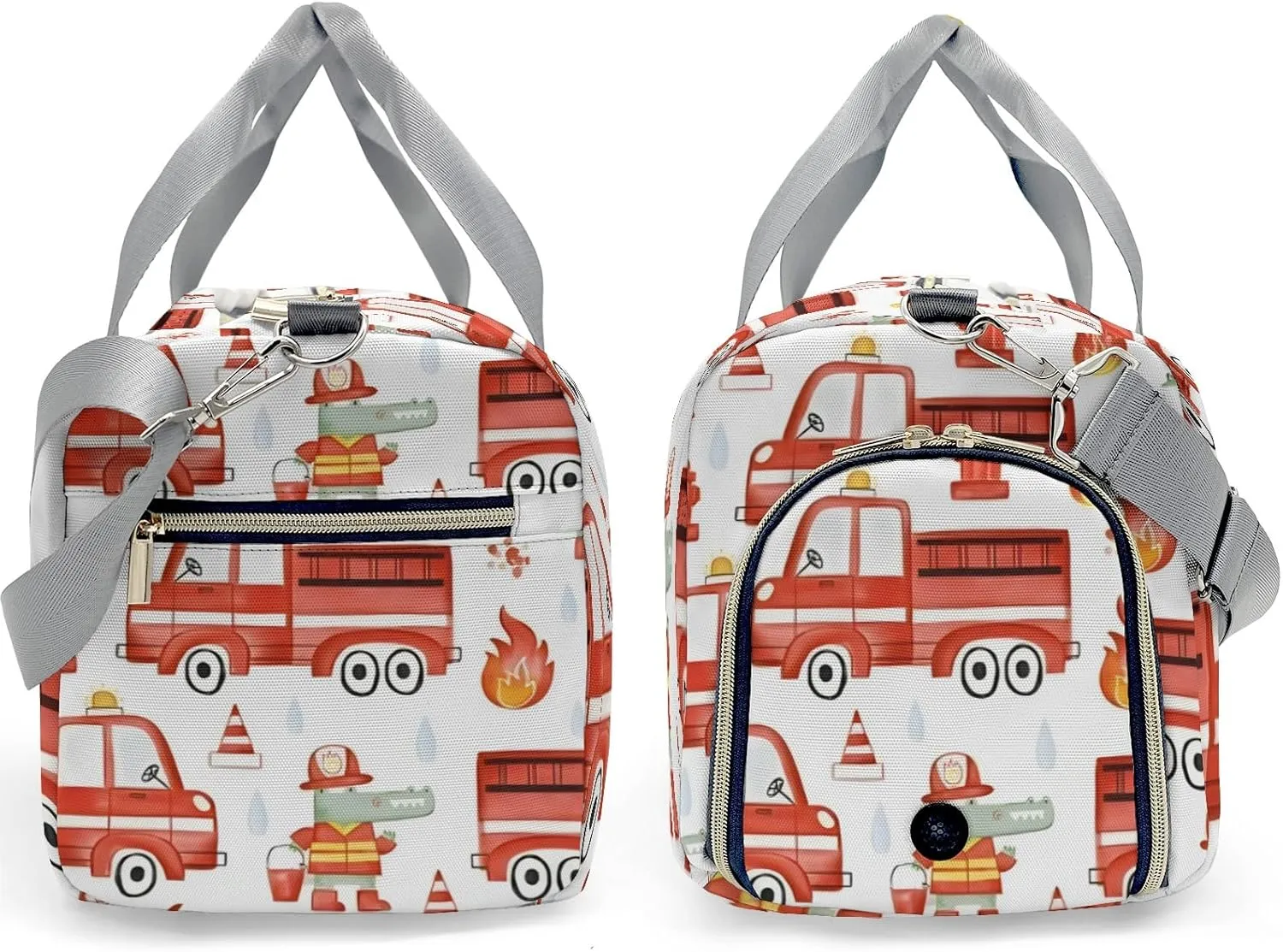 Sport Player Gym Bags Travel Duffle Bag,Red Fire Truck Car Animals Weekender Duffel Bag,Personalized Workout Duffle Sports Bag for Travel