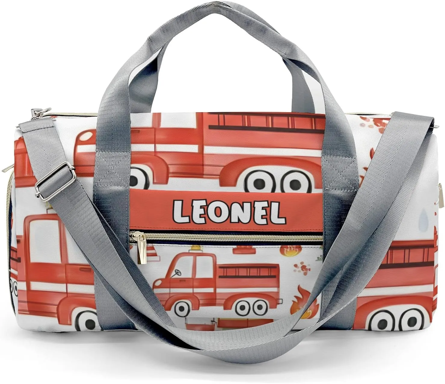 Sport Player Gym Bags Travel Duffle Bag,Red Fire Truck Car Animals Weekender Duffel Bag,Personalized Workout Duffle Sports Bag for Travel