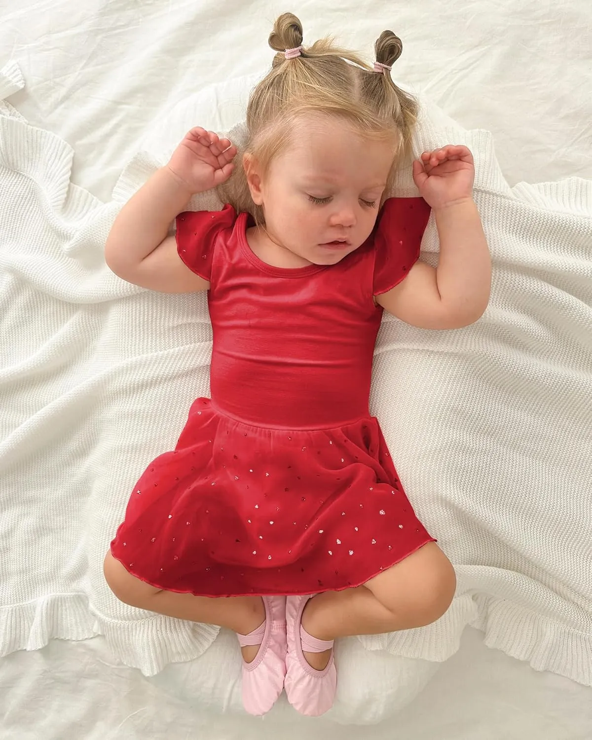 Stelle Ballet Leotards for Girls Dance Leotard with Skirt Toddler Pink Ballet Outfit Ruffle Sleeve Kids Dance Dress