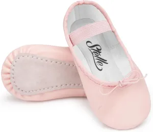 Stelle Ballet Shoes for Girls Toddler Dance Slippers PU Leather Boys Ballerina Shoes for Toddler/Little Kid/Big Kid/Women