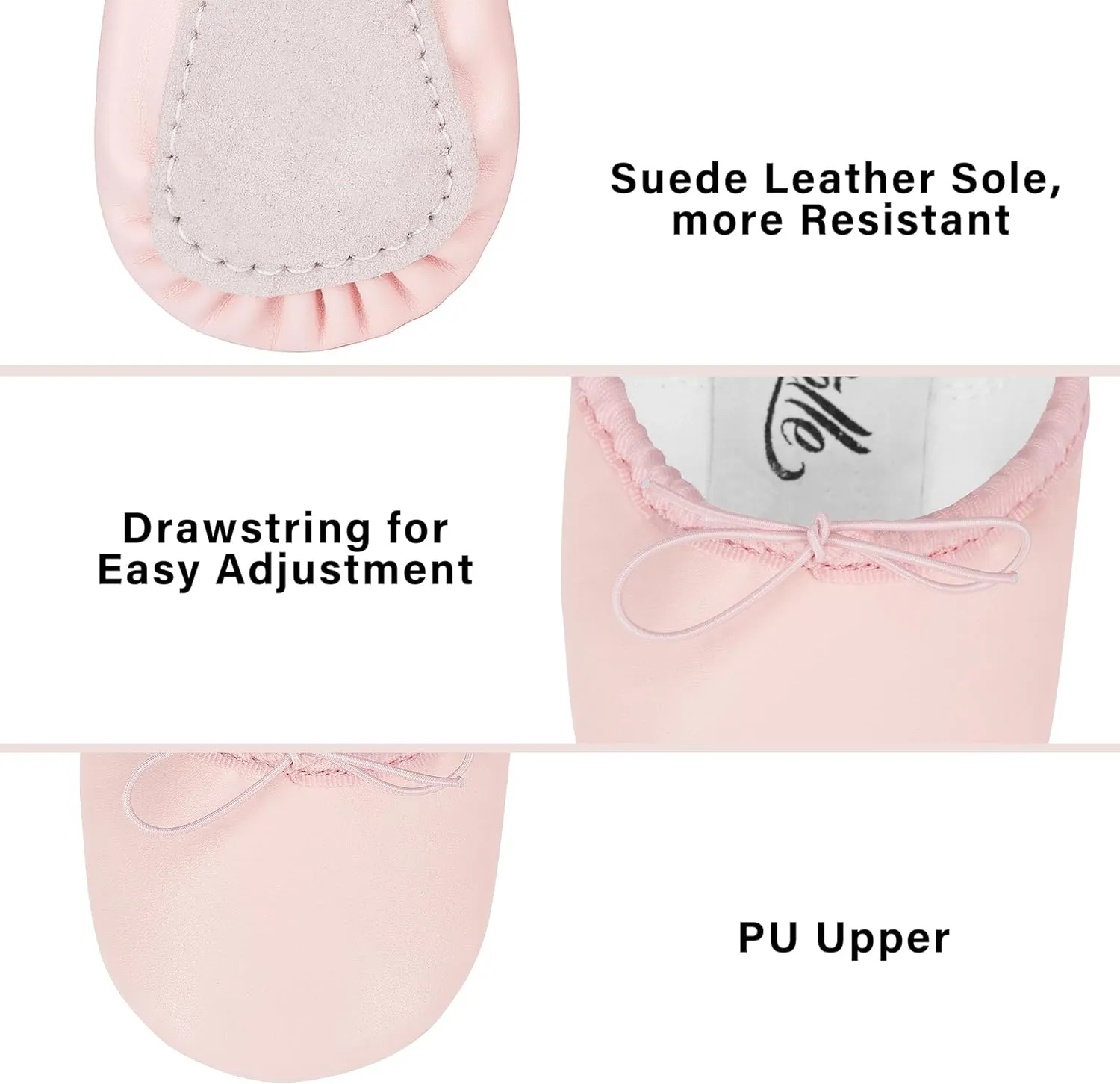 Stelle Ballet Shoes for Girls Toddler Dance Slippers PU Leather Boys Ballerina Shoes for Toddler/Little Kid/Big Kid/Women