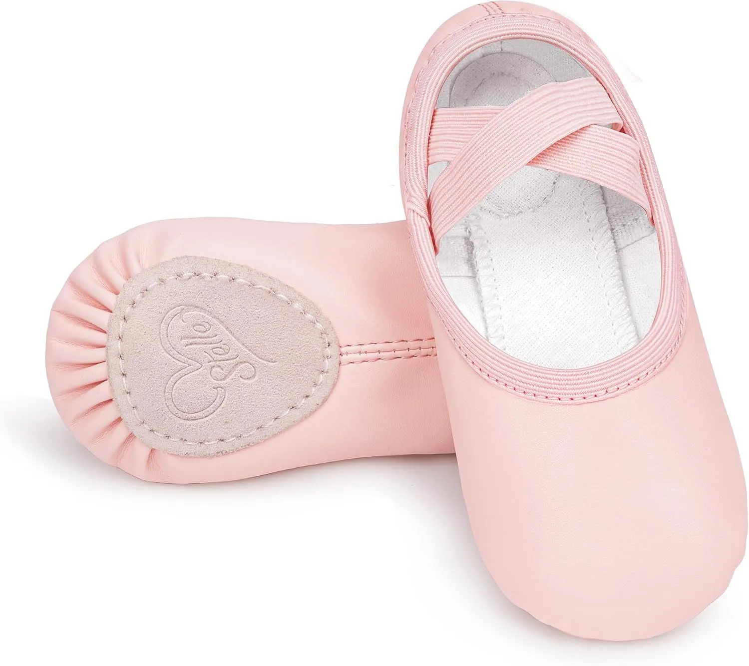 Stelle Ballet Shoes for Girls Women PU Leather Dance Slippers Boys Ballerina Shoes for Toddler/Little Kid/Big Kid/Women