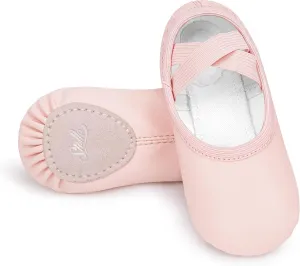 Stelle Ballet Shoes for Girls Women PU Leather Dance Slippers Boys Ballerina Shoes for Toddler/Little Kid/Big Kid/Women