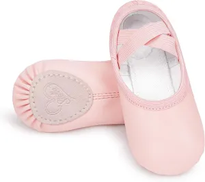 Stelle Ballet Shoes for Girls Women PU Leather Dance Slippers Boys Ballerina Shoes for Toddler/Little Kid/Big Kid/Women