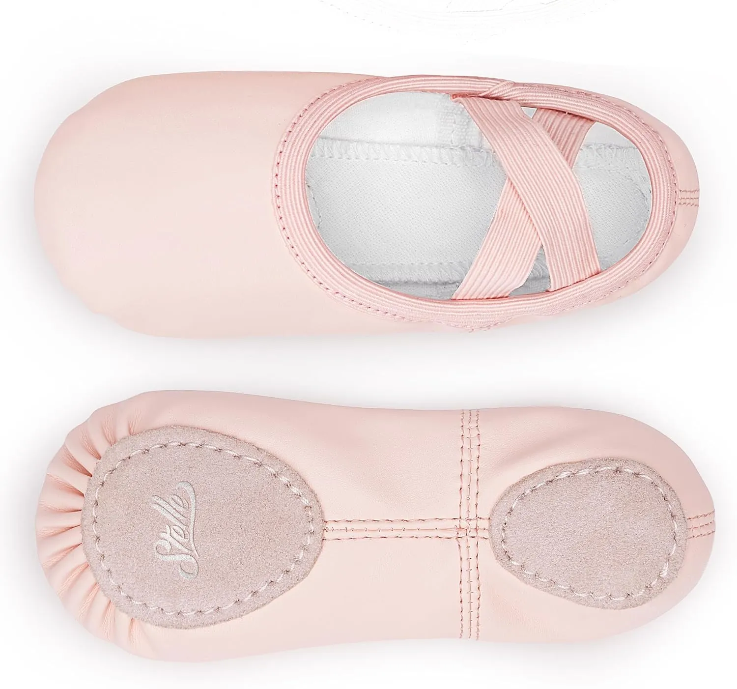Stelle Ballet Shoes for Girls Women PU Leather Dance Slippers Boys Ballerina Shoes for Toddler/Little Kid/Big Kid/Women
