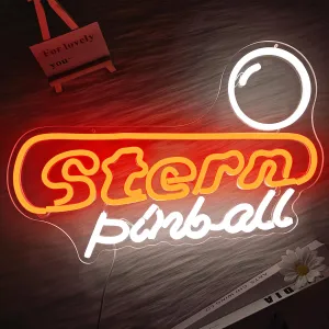 Stern Pinball Neon Signs Dimmable Pinball Neon Led Sign for Wall Decor, Stern Pinball Arcade Neon Sign Pinball Neon Lights Signs for Man Cave Game Room Beer Bar Bedroom