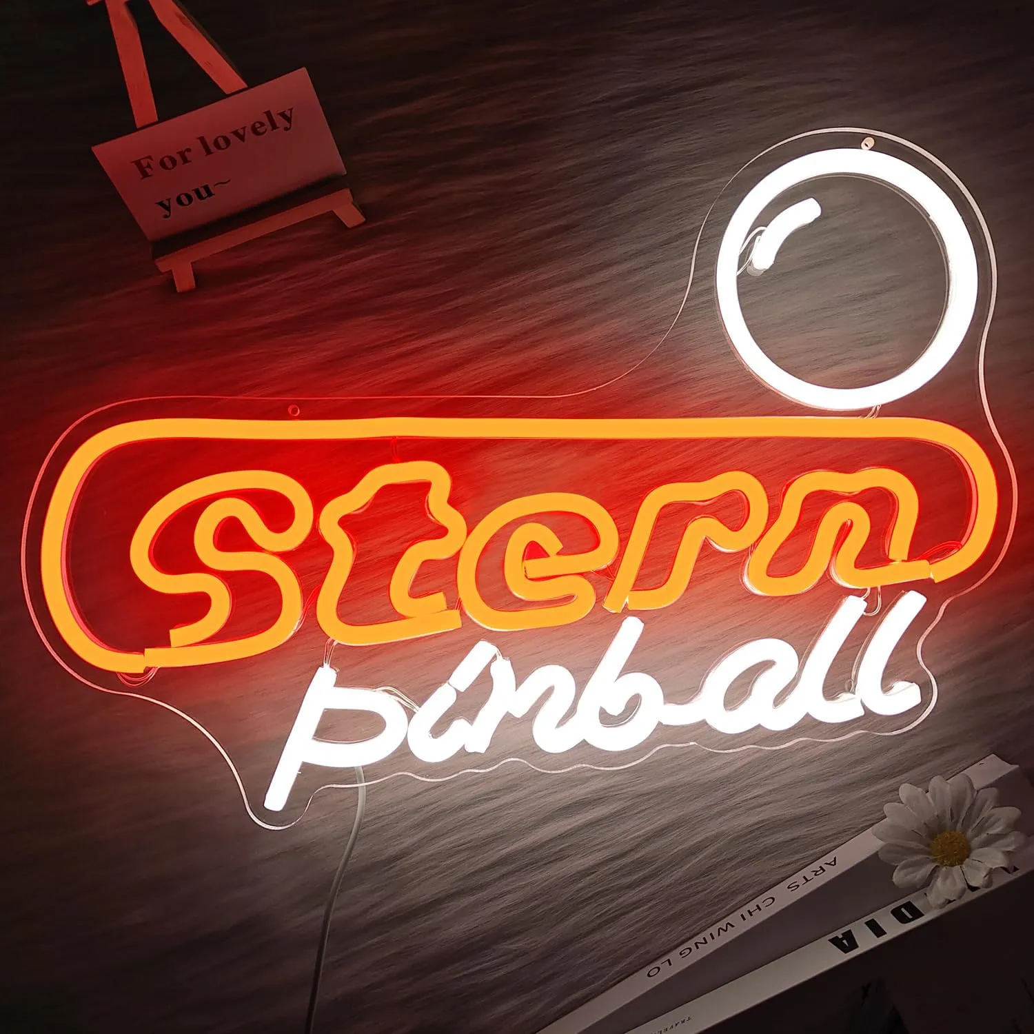 Stern Pinball Neon Signs Dimmable Pinball Neon Led Sign for Wall Decor, Stern Pinball Arcade Neon Sign Pinball Neon Lights Signs for Man Cave Game Room Beer Bar Bedroom