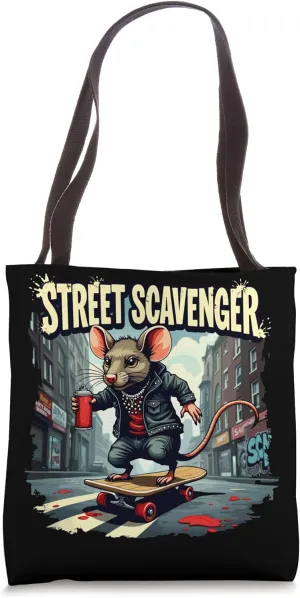 Street Scavenger Rodent On Skateboard Tote Bag