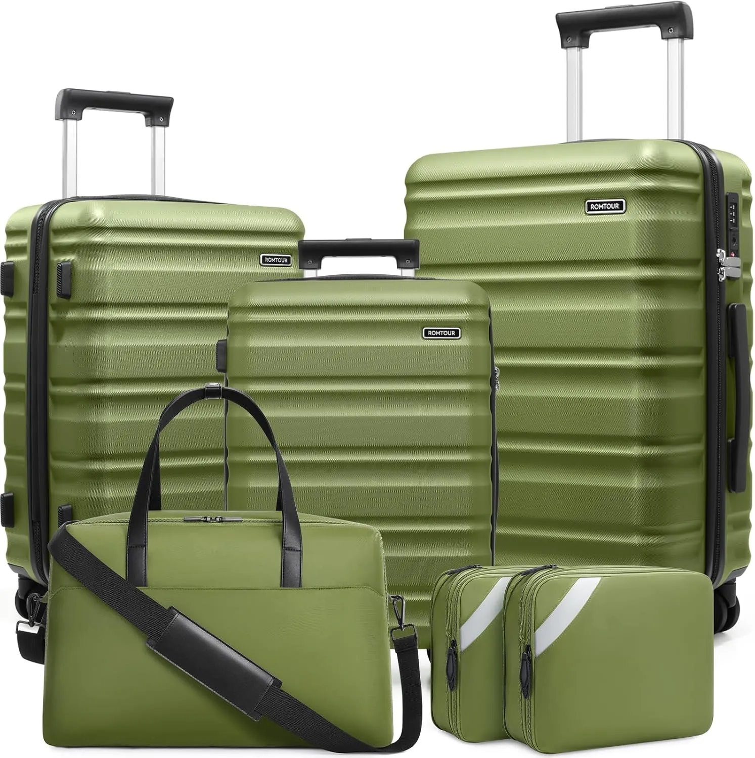 Suitcase Set PC Hard Shell, 20/24/28 IN Expandable Carry On Luggage with TSA Lock Spinner Wheels Extension Handle, Luggage Set 6 Piece