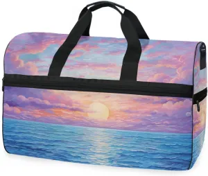 Sunrise Pink Travel Duffel Bag Luggage Sports Gym Bags With Shoes Compartment Large Capacity Lightweight Duffle Bag For Men Women