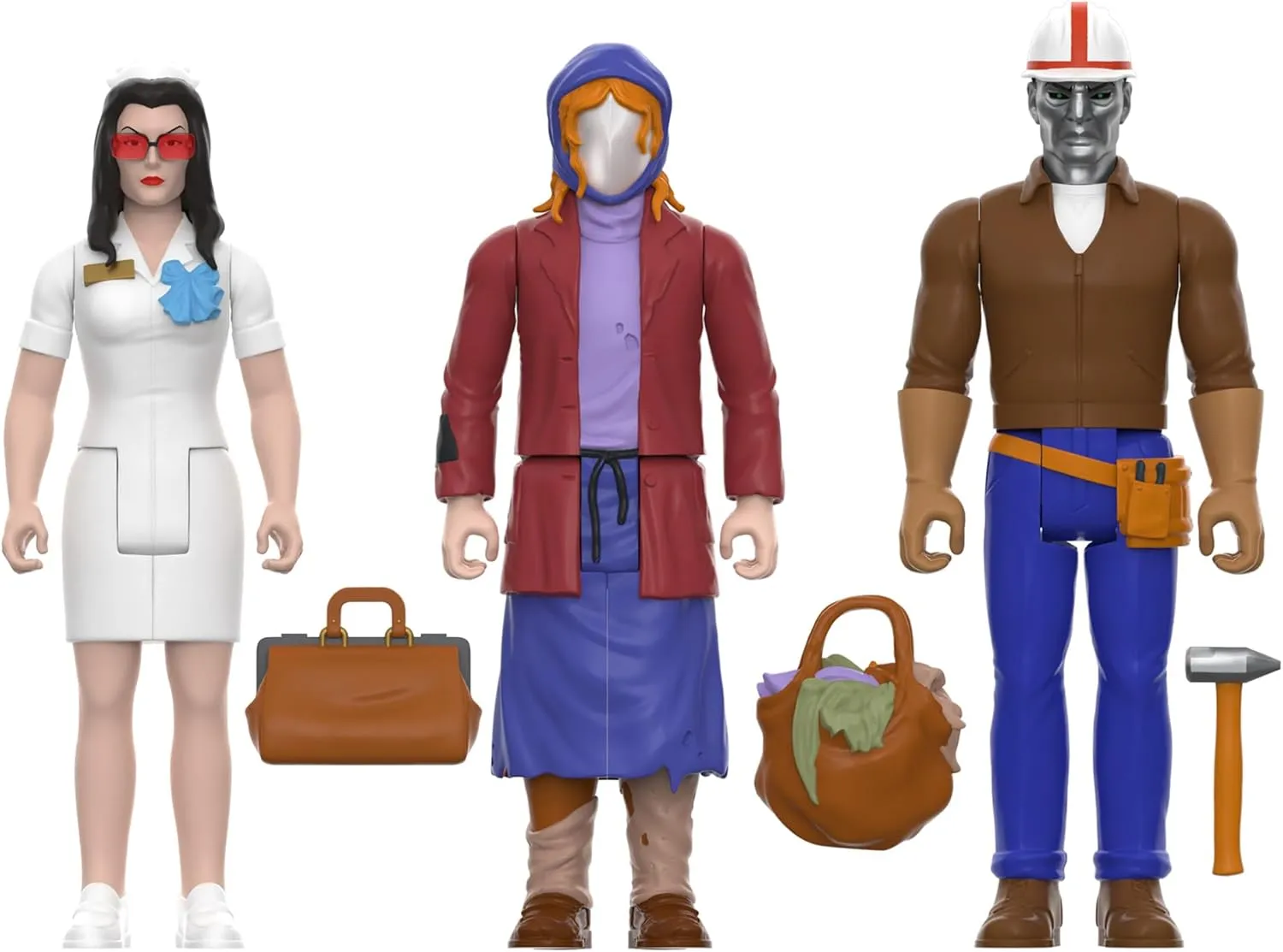 Super7 G.I. Joe Cobra Escape Pack with Nurse Baroness, Old Lady Cobra Commander, City Worker Destro - (3-Pack) 3.75" GI Joe Action Figures with Accessories Collectibles and Retro Toys