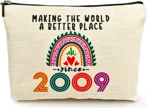 Sweet 16 Gifts for Girls, Sweet Sixteen Gifts for 16 Year Old Girl Makeup Bags, 2009 Cool 16th Birthday Decorations for Teenage Girls Gift Ideas, Sister, Daughter, Cosmetic Travel Pouch, Christmas