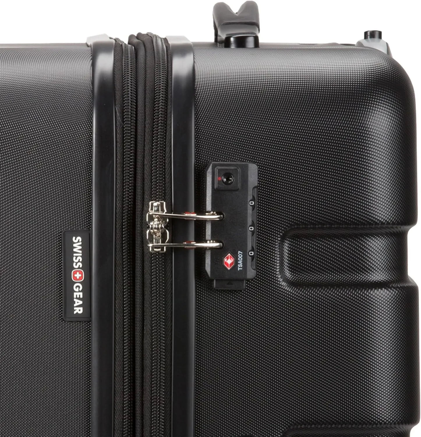 SwissGear 7366 Hardside Expandable Luggage with Spinner Wheels, Black, Checked-Medium 23-Inch