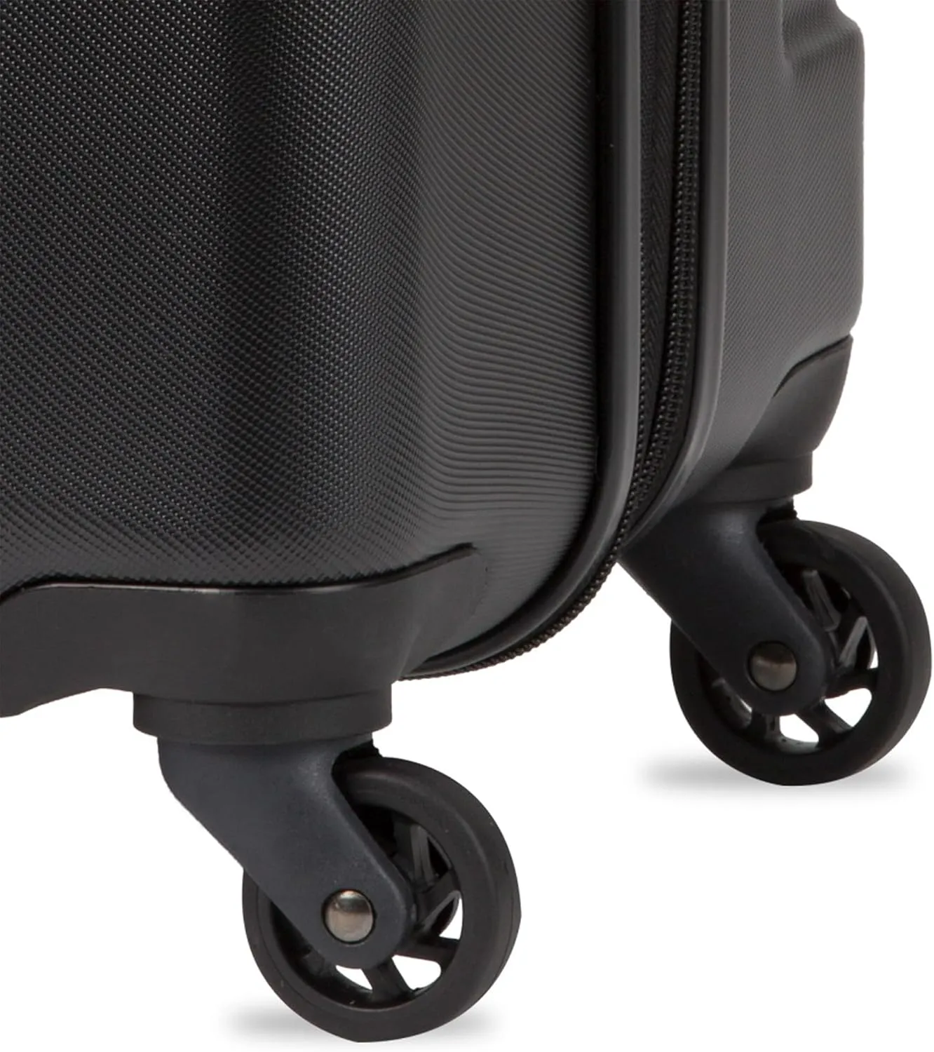 SwissGear 7366 Hardside Expandable Luggage with Spinner Wheels, Black, Checked-Medium 23-Inch