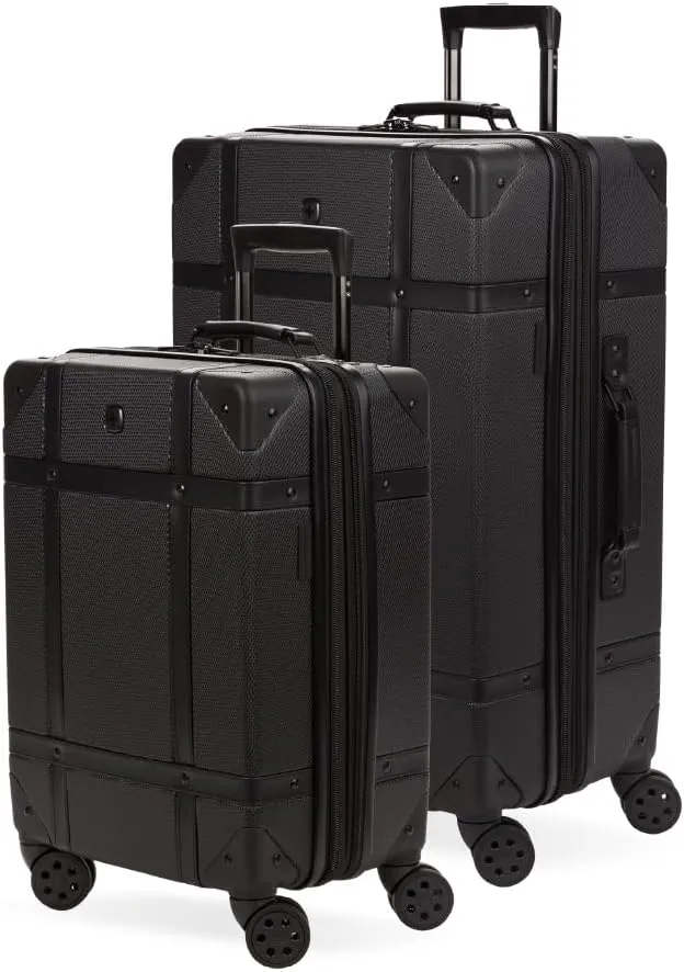 SwissGear 7739 Hardside Luggage Trunk with Spinner Wheels, Black, 2-Piece Set (19/26)