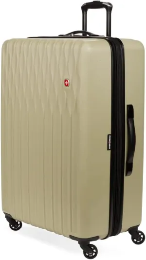 SwissGear 8018 Hardside Expandable Luggage with Spinner Wheels, Sand, Checked-Large 27-Inch