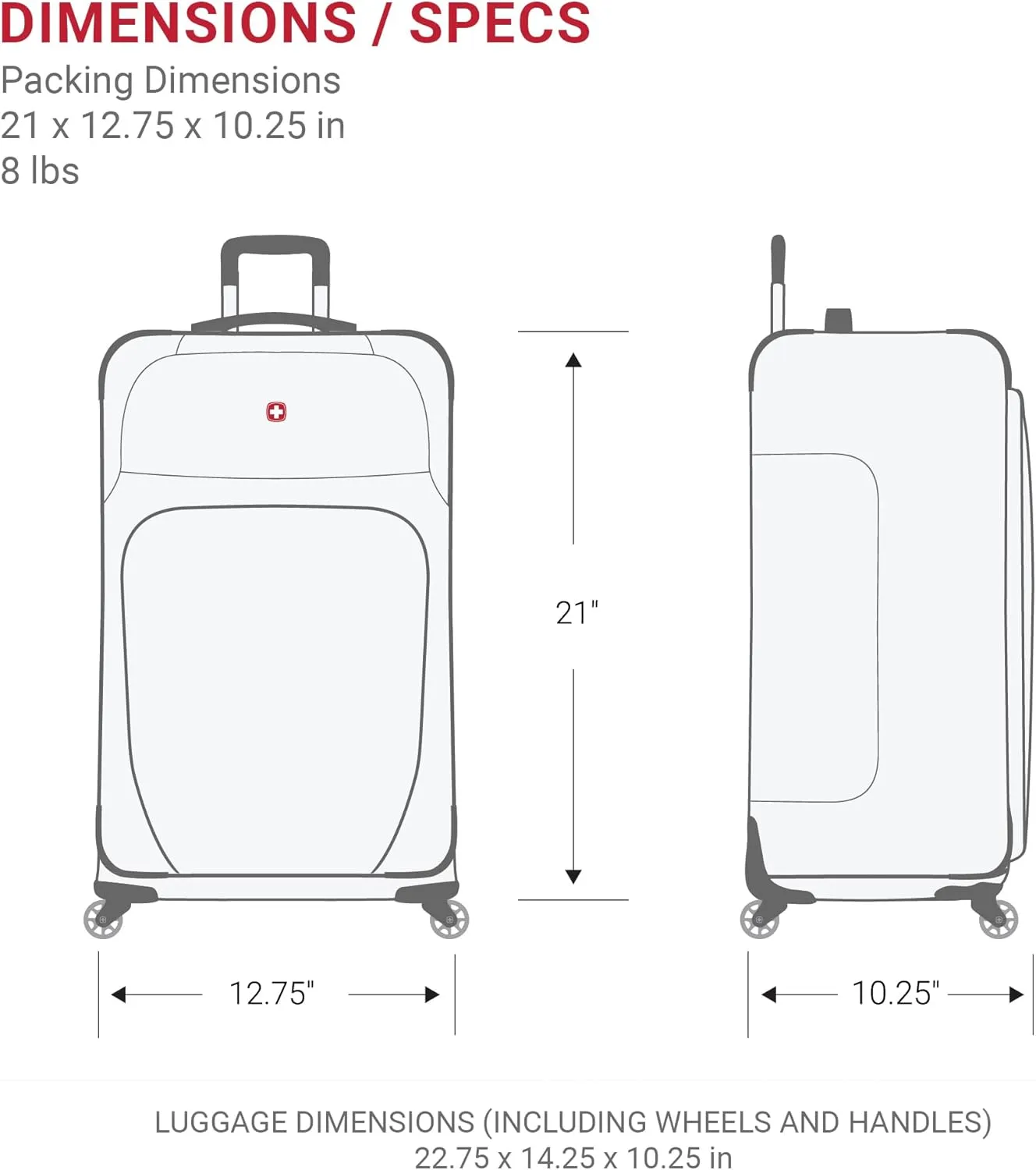 SwissGear Sion Softside Expandable Luggage, Blue, Carry-On 21-Inch