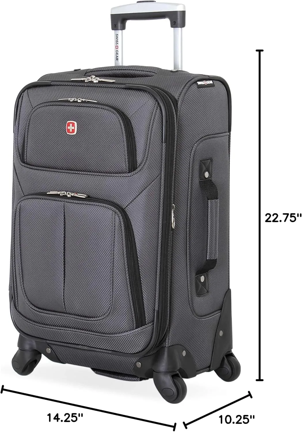 SwissGear Sion Softside Expandable Luggage, Dark Grey, Carry-On 21-Inch