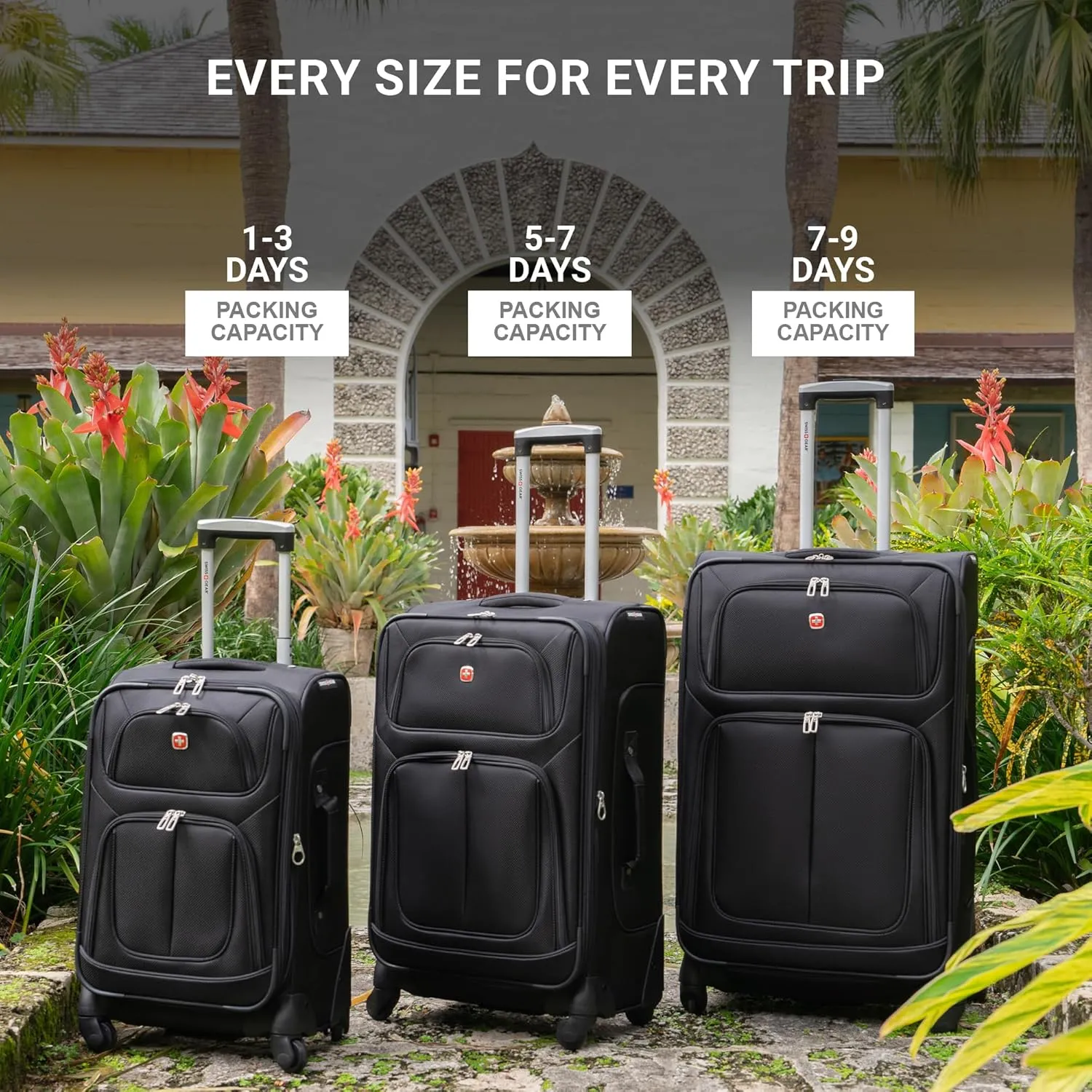 SwissGear Sion Softside Expandable Luggage, Dark Grey, Carry-On 21-Inch