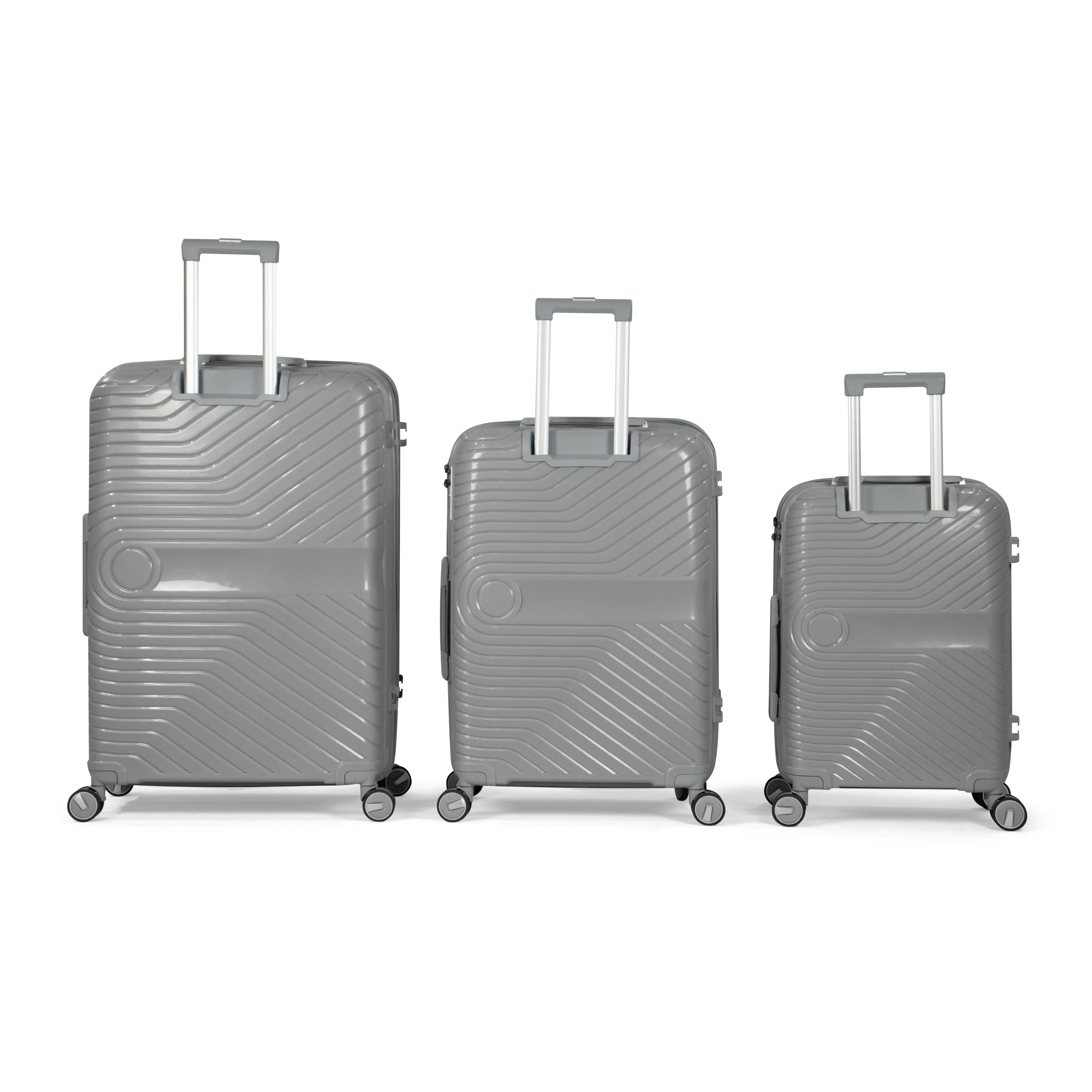 TAJ- Comlpete Luggage Set 3 Piece -UNBREAKABLE PP(Silver)