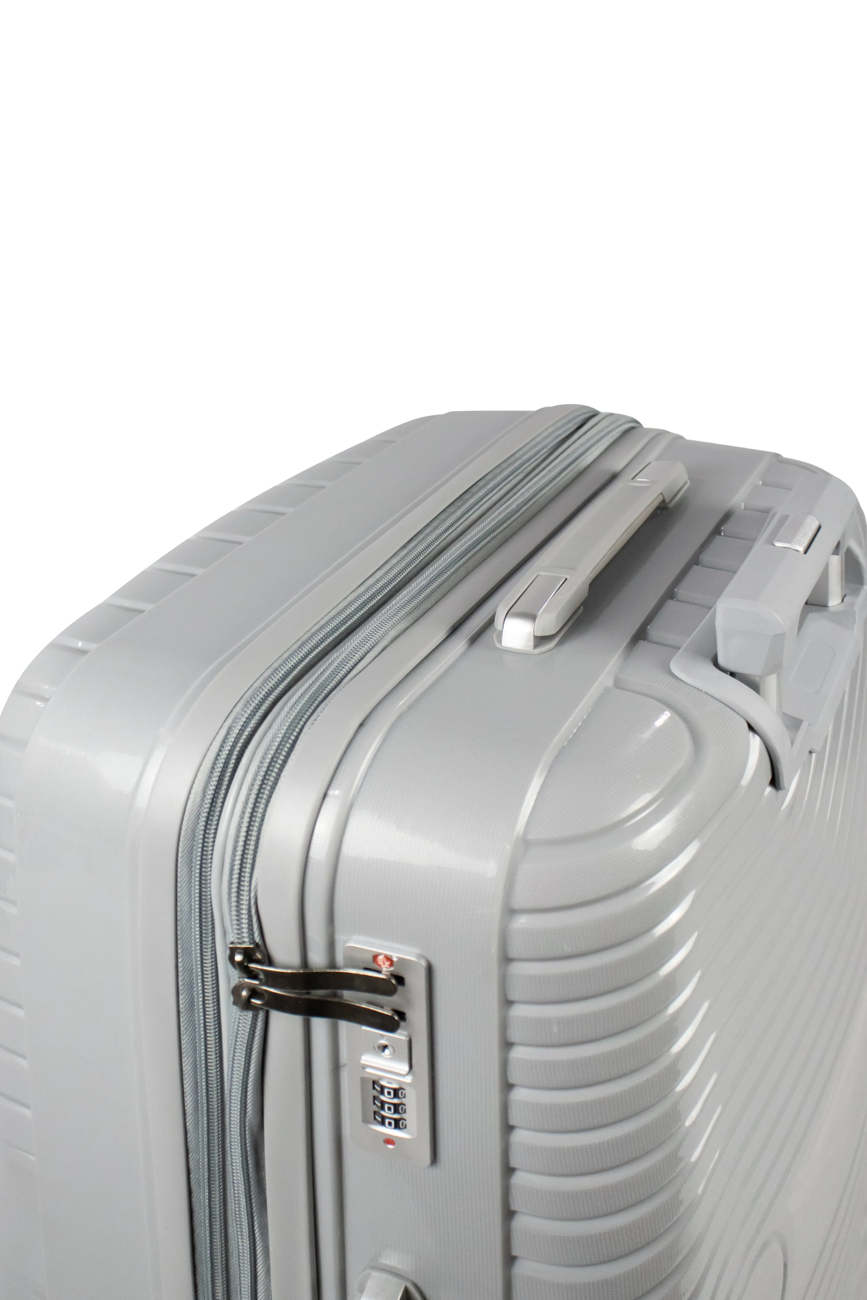 TAJ- Comlpete Luggage Set 3 Piece -UNBREAKABLE PP(Silver)