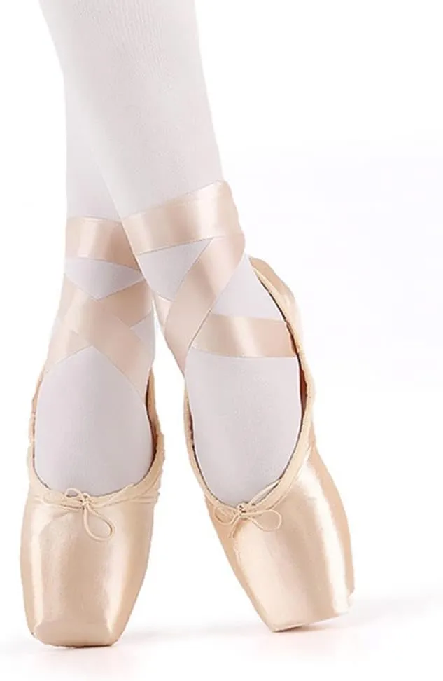 TangDao Girl's Professional Canvas Ballet Dance Toe Shoes Professional Satin Pink Ballet Pointe Ballet Flats Shoes with Ribbons