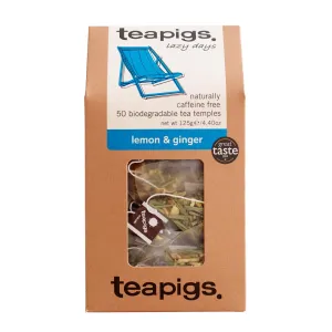 teapigs Herbal Tea Bags Made With Whole Leaves Pack of Tea bags, Ginger Lemon, 50 Count