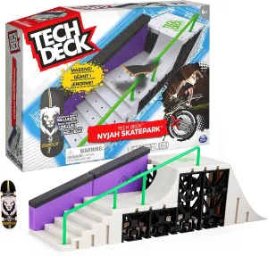 Tech Deck, Nyjah Skatepark X-Connect Park Creator, Massive Customizable Skatepark Ramp Set with Exclusive Fingerboard, Kids Toy for Ages 6 and up