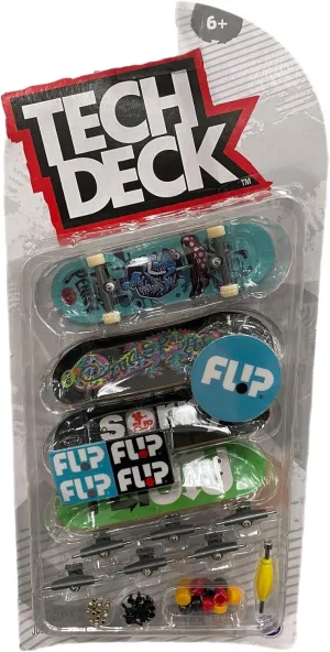 TECH DECK Sk8shop Bonus Pack Mini Finger Skateboard Multi Pack 2022 Series (Flip (4 Pack))