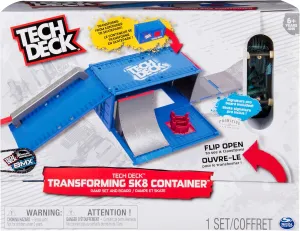 Tech Deck, Transforming SK8 Container Pro Modular Skatepark with Exclusive Fingerboard, Kids Toy for Ages 6 and Up (Styles May Vary)