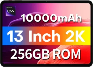 TECLAST T65Max Tablet, 13" Android Tablet with 256GB ROM, Helio G99 Octa-core for Gaming, Android 14 tableta, 10000mAh/18W Fast Charge, 13 inch Large Tablets with Widevine L1, 2.4G/5G WiFi, 8 13MP