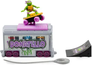 Teenage Mutant Ninja Turtles 5" Switch Kick Subway Launcher Donatello for Ages 3  - Launch & Battle with Box Car - Collect All 4!
