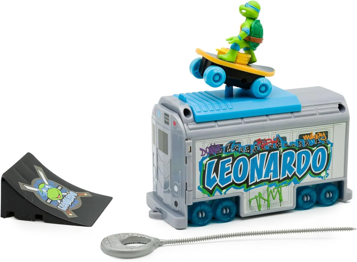 Teenage Mutant Ninja Turtles 5" Switch Kick Subway Launcher Leonardo Ages 3  - Launch & Shred with Signature Katanas!