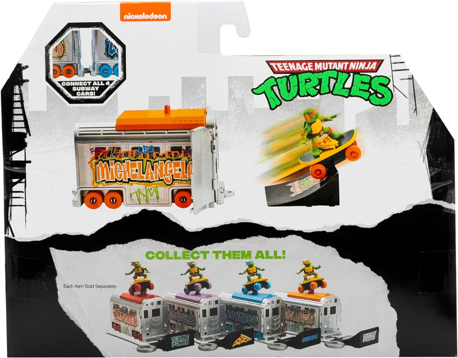 Teenage Mutant Ninja Turtles 5" Switch Kick Subway Launcher Michelangelo Ages 3  Shredding Action Figure