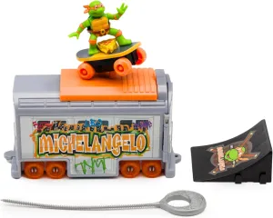 Teenage Mutant Ninja Turtles 5" Switch Kick Subway Launcher Michelangelo Ages 3  Shredding Action Figure