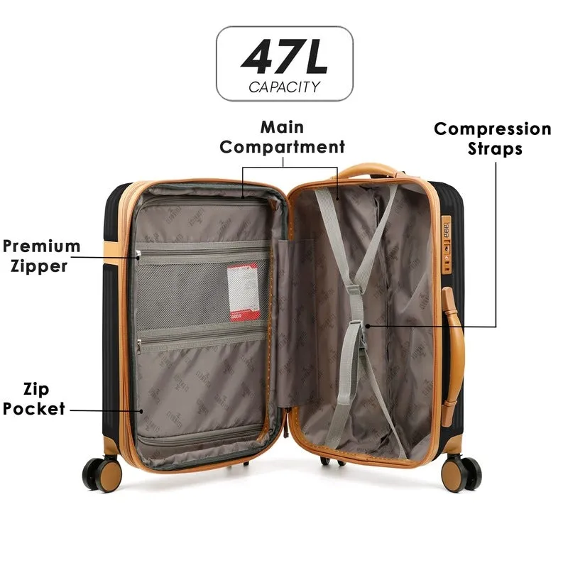 THE CLOWNFISH Kenzo Series Expandable Luggage ABS & Polycarbonate Exterior Hard Case Suitcase Eight Wheel Trolley Bag with TSA Lock- Silver (Medium size, 63 cm-25 inch)