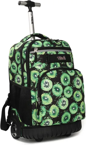 Tilami Rolling Backpack 18 inch Wheeled Backpack School College Student Travel Trip Boys and Girls