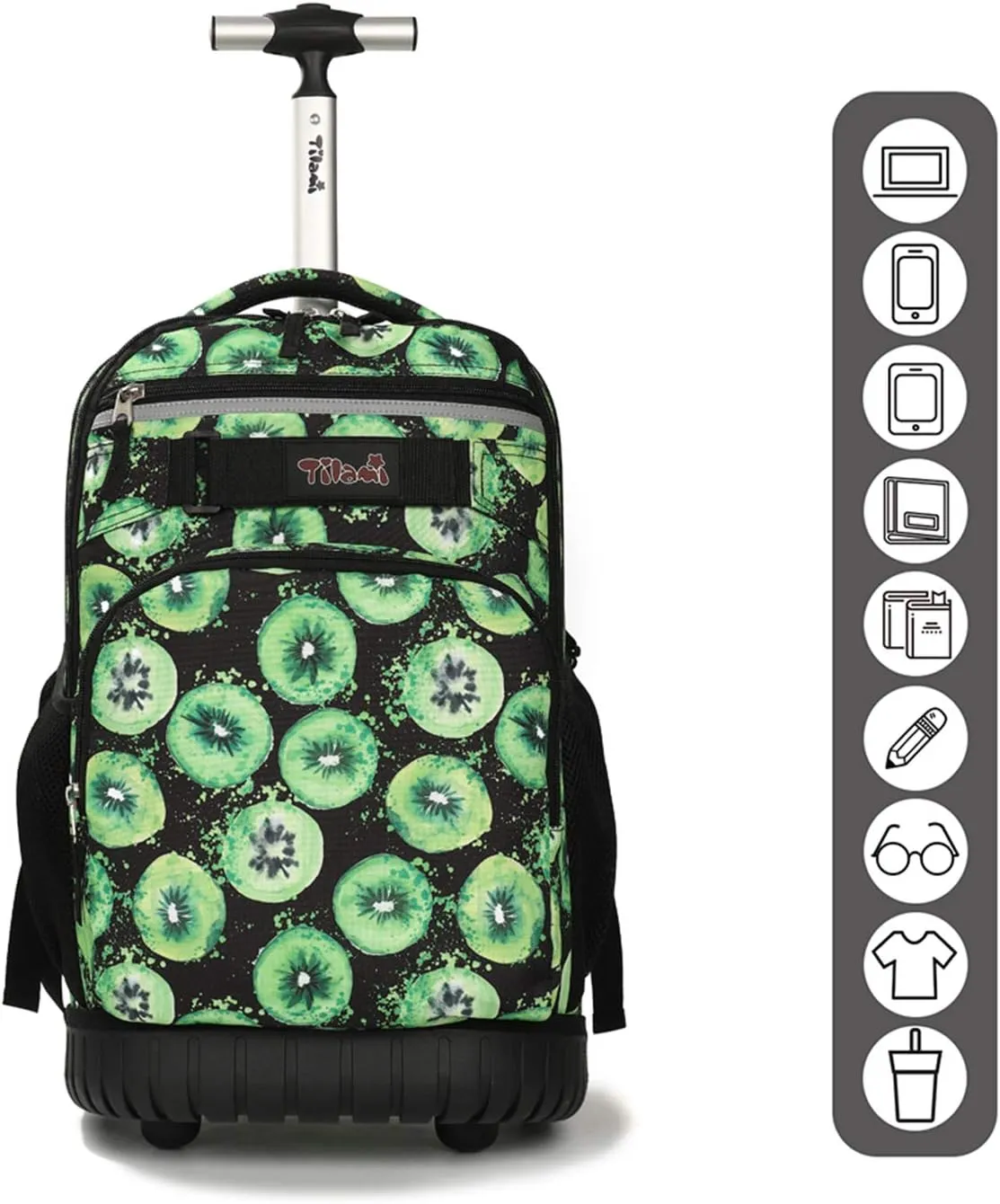 Tilami Rolling Backpack 18 inch Wheeled Backpack School College Student Travel Trip Boys and Girls