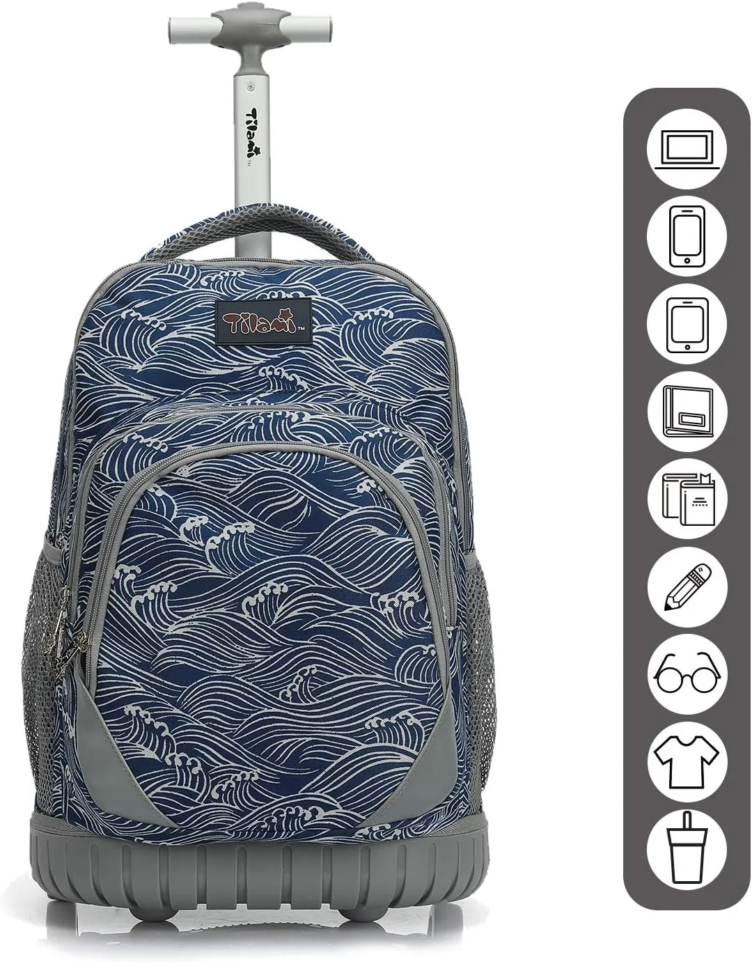 Tilami Rolling Backpack 19 inch Wheeled Boys Girls Travel School Student Trip…